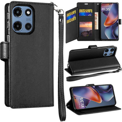 Folio Wallet Case for Motorola Moto G 5G 2025 with Five Card Slots, Cash Pocket and Kickstand