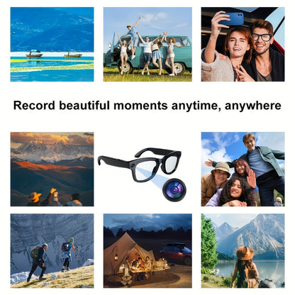 Smart Glasses 8MP 1080P Camera Eyewear with Bluetooth 5.4, Wi-Fi, Built-In Audio and Two Lens Options