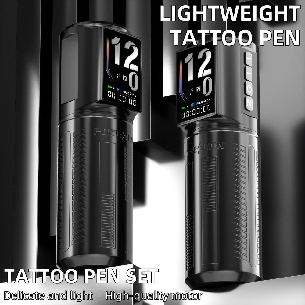 Wireless Tattoo Pen Machine Kit LED Color Screen 2300mAh Battery — Rotary Tattoo Gun with 10 Cartridge Needles 11 Inks Aluminum Alloy Pen Complete Beginner & Artist Tattoo Kit BT29