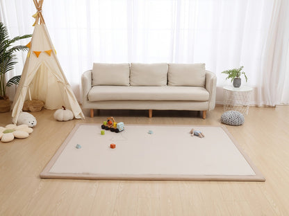 Padded Tatami-Style Area Rug in Six Solid Colors with 50-Inch Square to 79 x 118-Inch Sizes