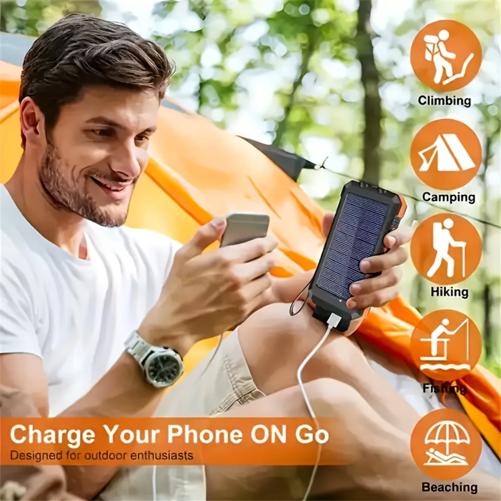 2-Pack Solar Power Bank 20000mAh 40000mAh Portable Dual USB Fast Charging with Built-In for an Everyday Personal Care Routine