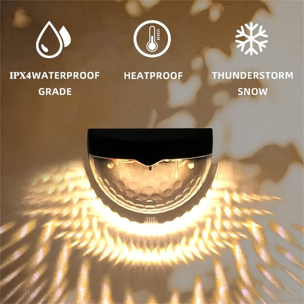 Solar Fence Lights Outdoor 6 Pack IPX4 Waterproof Solar Wall Lights Rechargeable for Porch Patio Deck Garage Security Lighting Decoration