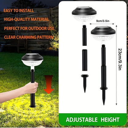 Solar Outdoor Lights 6 Pack - IP44 Waterproof LED Garden Lights with Smart Light Sensor, 2-in-1 Color & Warm White, Solar Powered Landscape Lights for Patio Yard Lawn Path Sidewalk Christmas Decor