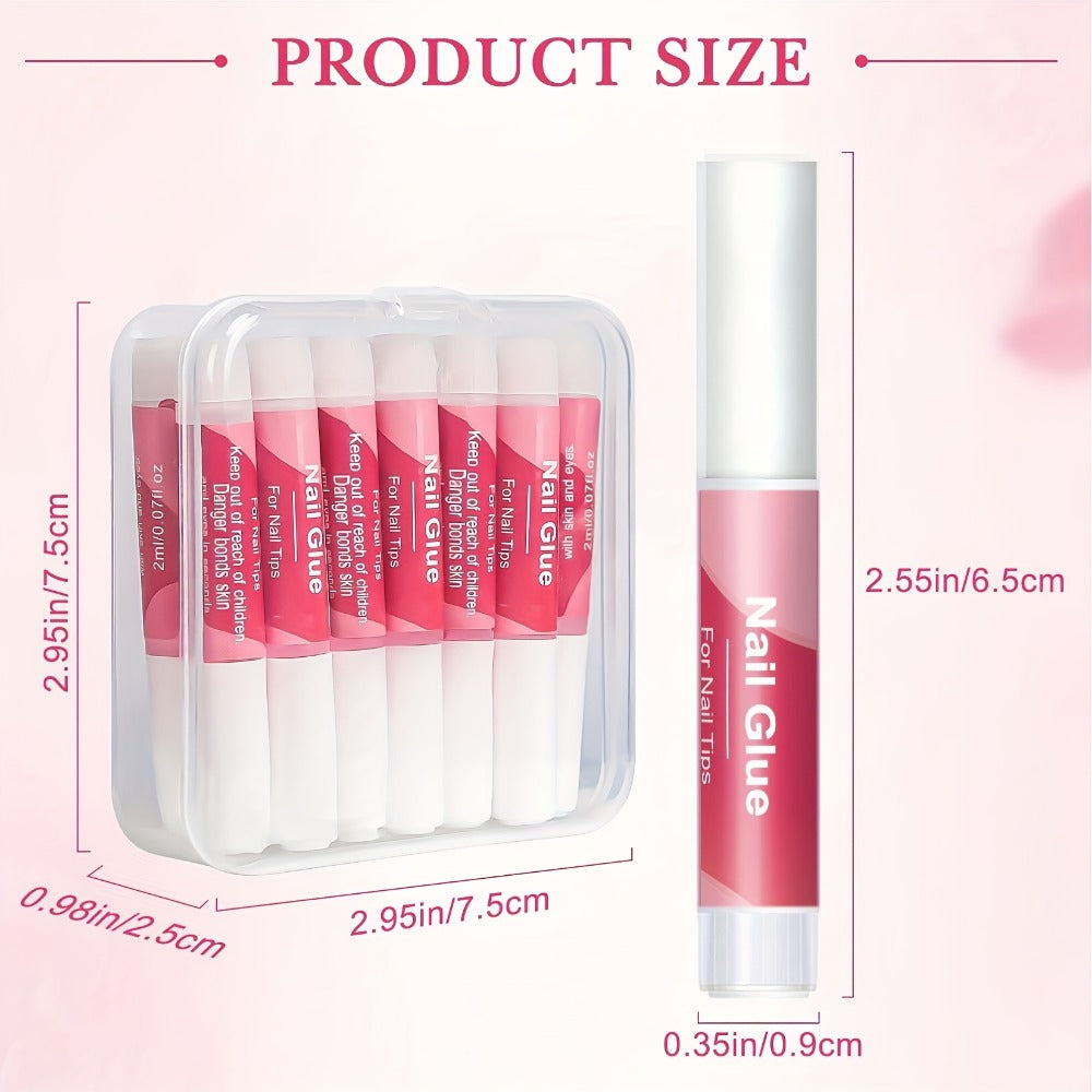 Press On Nail Glue 28pcs Bulk Kit – Super Strong Long Lasting Acrylic Nail Tip Adhesive with Precision Tip Applicator, 2g Each Tube, 280-420 Uses, DIY Home & Salon Manicure Set