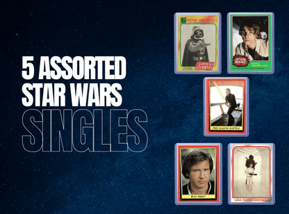 Topps Star Wars Trading Card Assortment, Five Cards from 1977, 1980 and 1983 with Protective Card Savers