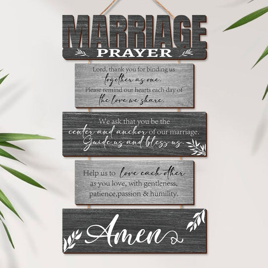 Wall Decor Sign Vintage Prayer Plaque for Living Room Bedroom Seasonal Holiday Home Decoration Gift for Couple Wife Husband