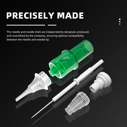 Disposable Tattoo Needles 20pcs Mixed Set RL RS M1 C-M — Multi-Gauge High Transparency Cartridge, Lasting Sharpness, Ample Ink Capacity, for Professional Artists & Beginners