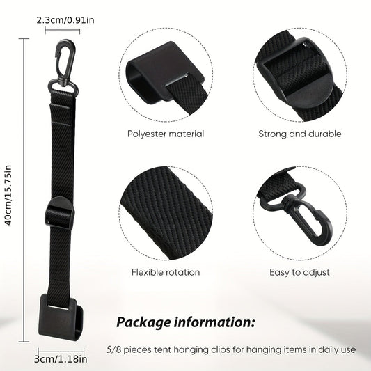 Canopy Hanging Clips for Tent & Vendor Booth – Heavy Duty Clip Set for Hanging Signs, Flags, Lanterns & Banners – Outdoor Camping & Exhibition Display Clips, Black, 5pcs or 8pcs