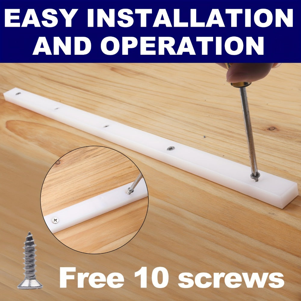UHMW Miter Bars for Table Saw Crosscut Sleds, 3/4 x 3/8 x 17 Inch with Predrilled Holes and Screws