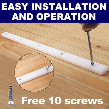 UHMW Miter Bars for Table Saw Crosscut Sleds, 3/4 x 3/8 x 17 Inch with Predrilled Holes and Screws