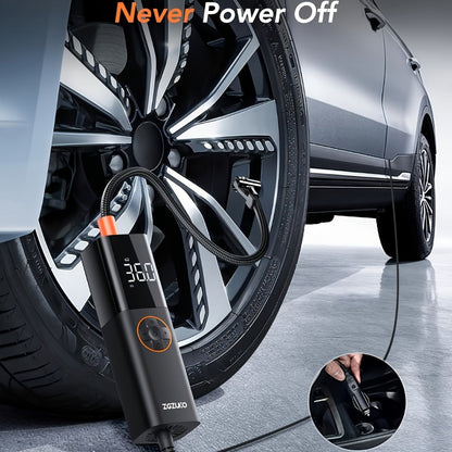 Tire Inflator Air Compressor 150PSI 12V DC Corded with LCD Display, Auto Shut-Off, 4 Preset Modes, LED Light, 9.8ft Power Cord for Car Motorcycle Bicycle Tires Sports Balls Roadside Emergency
