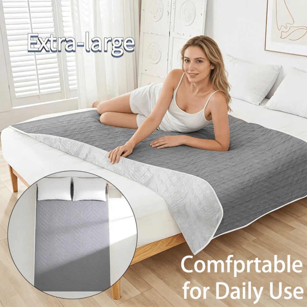 Gray Flat Mattress Protector Pad in Twin, Full, Queen or King Dimension-Labeled Checkout Options