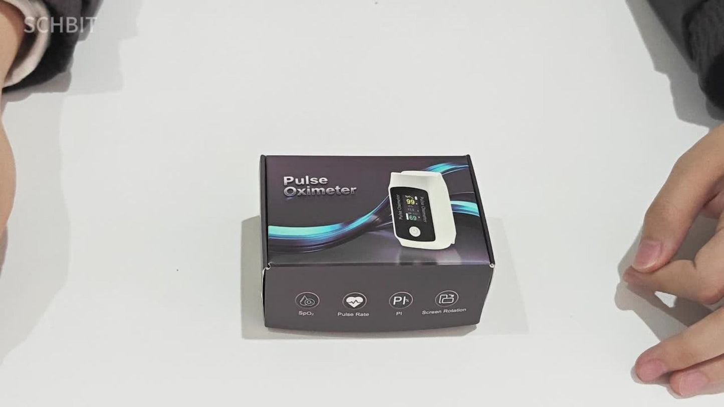Fingertip Pulse Oximeter with Rotating Display, Bluetooth-Labeled Data View and 6.6 x 3.3 cm Body
