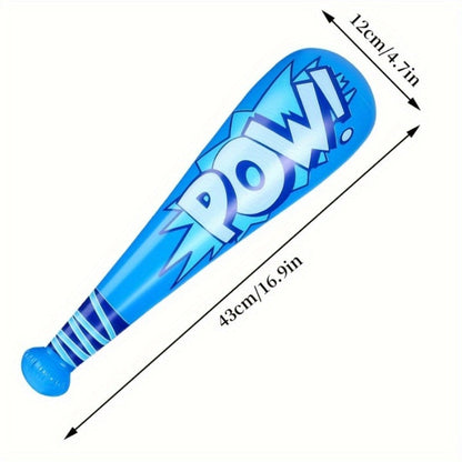 Inflatable Cheering Bat Party Supplies Set with 16 Cartoon-Print Props in Mixed Colors for Events