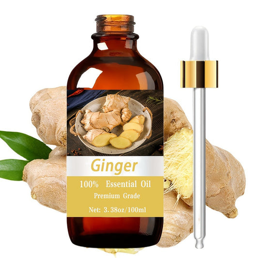 Essential Oil Ginger Blend with Hyaluronic Acid and Vitamin C in 100ml Bottle for Scalp, Face and Body