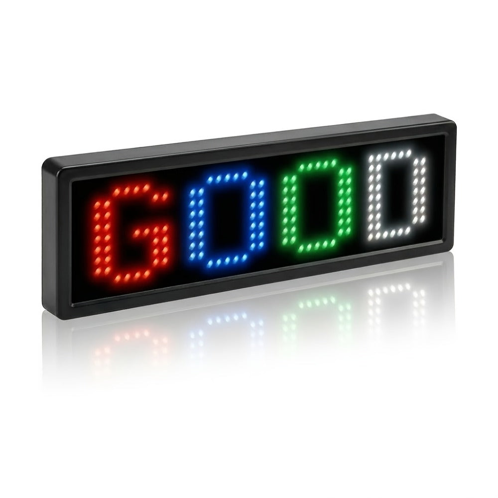 Programmable LED Badge Bluetooth App Controlled – Rechargeable Scrolling Text & Logo Display, 48x12 Pixel LED Name Tag for Events, Trade Shows, Restaurants, Parties & Gifts