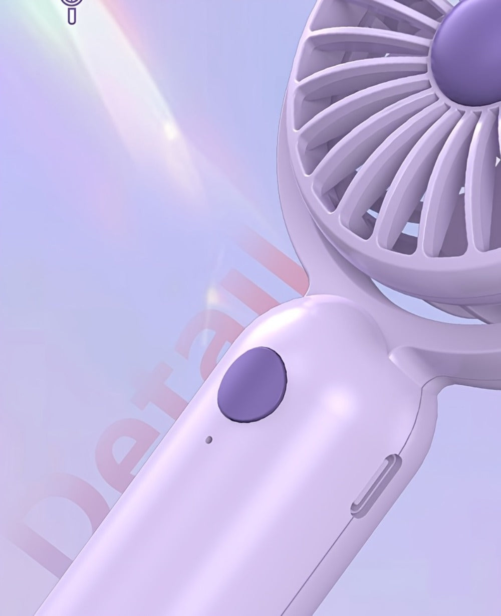 Mini Handheld Fan Set with Pivoting Heads, Three Speeds, USB-C Charging and 3- or 6-Piece Color Packs