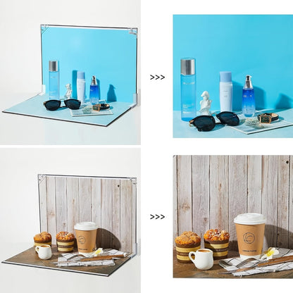 Product Photography Backdrop Paper 6pcs Reversible 12 Designs 16x11.5 Inch Background Sheets for Food Jewelry Cosmetic Flatlay Social Media Content Creation