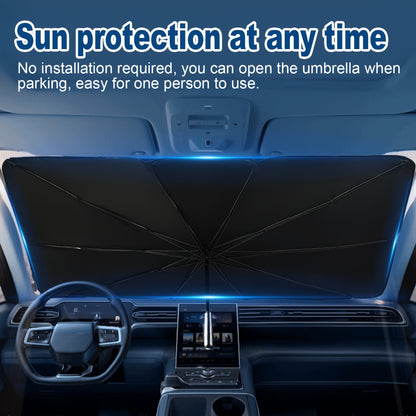 Windshield Sun Shade UV Protection | Auto Open & Fold One-Button, Fiberglass Skeleton, Opaque Insulation, Fits Most Cars SUVs Trucks, Front Window Visor Heat Blocker