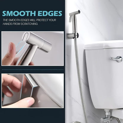 Wall-Mounted Handheld Bathroom Sprayer Set with Bracket, Flexible Hose and Teflon Tape for Home and Everyday Use