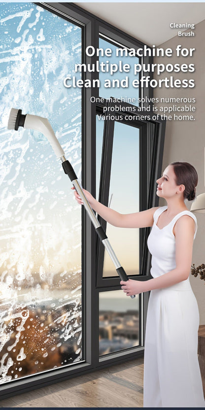 Electric Spin Scrubber with 9 Interchangeable Brush Heads 5 Speed Settings & 3 Extendable for Home Cooking, Dining and Outdoor Meals