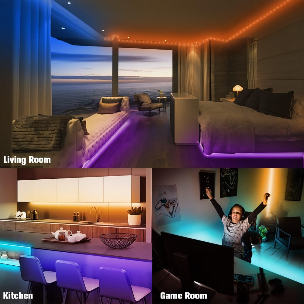 LED Strip Lights for Room Color Changing – 44-Key Remote, Dimmable, Timer, Cuttable, USB Powered | 16.4FT to 98.4FT | Bedroom, Gaming Room, Party & Holiday Decor
