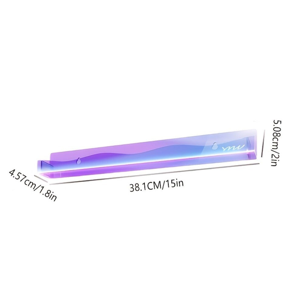 Iridescent Acrylic Wall Display Shelves in Two- or Four-Piece Sets with Pink and Multicolor Options