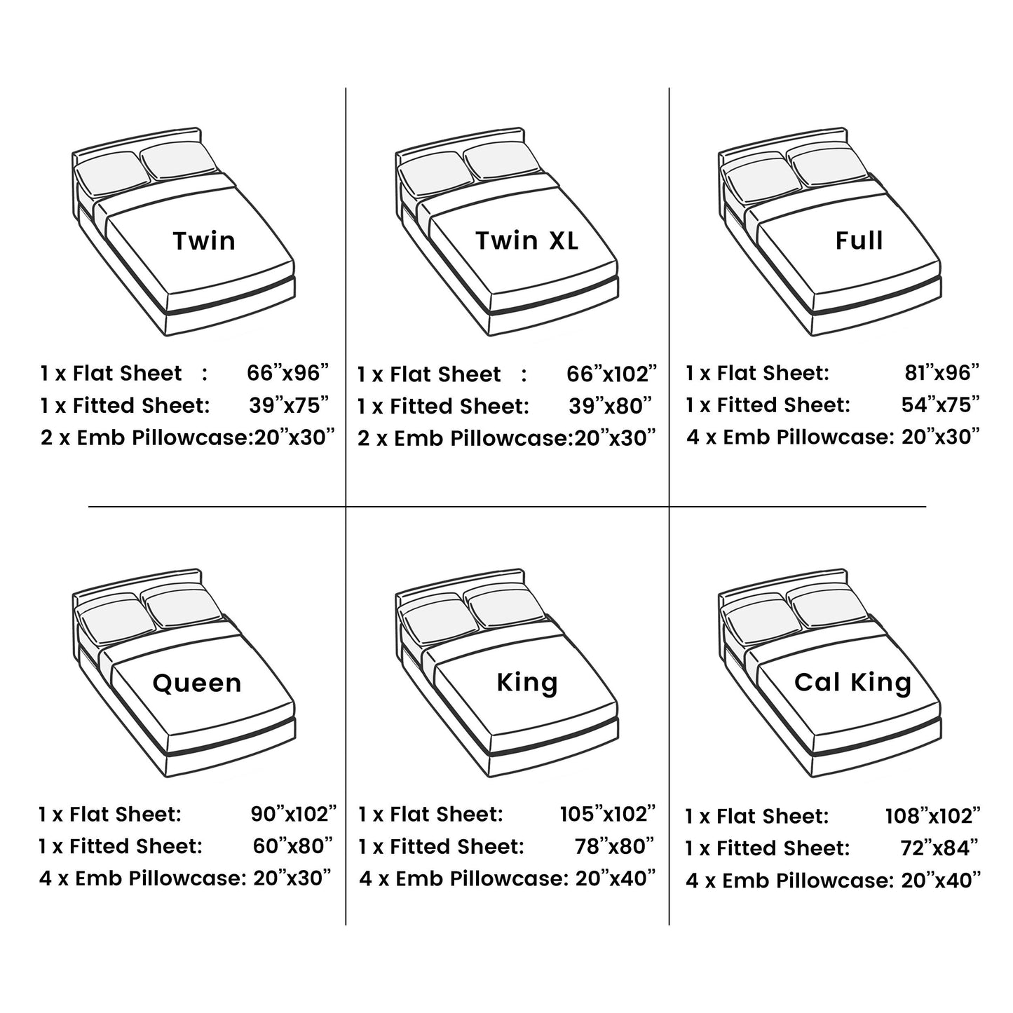Sheet Set, Six-Piece Brushed Polyester Bedding with 16-Inch Fitted Pocket, Four Pillowcases and Twenty Colors