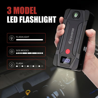 Compact Jump Starter Power Bank with Display, LED Controls, USB Outputs and Single or Two-Pack 1000A-Labeled Options