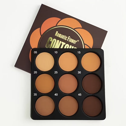 Matte Contour Palette 9 Colors Face Contouring Bronzer Kit Deep Brown Tones Buildable Blendable Multi-Use multi-use Sculpting Makeup for