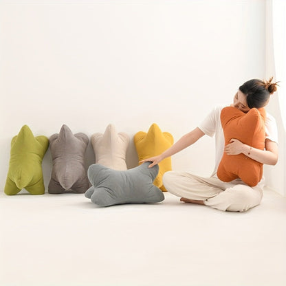 Triangular Lumbar Support Pillow Chenille, Breathable Back Cushion with Hidden Zipper for Office Chair Sofa Bed