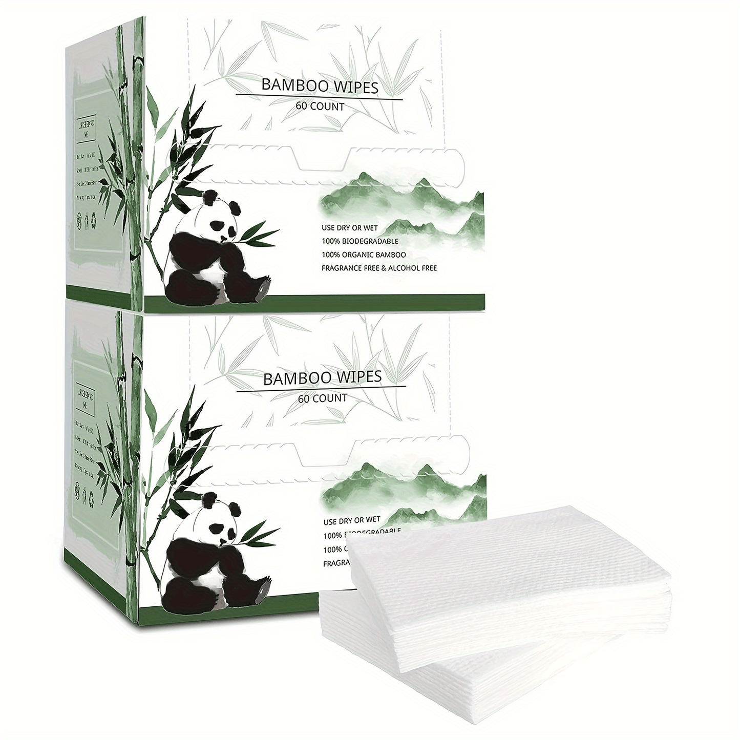 White Boxed Facial Cleansing Towels with 60 Sheets per Box in One- or Two-Box Checkout Options