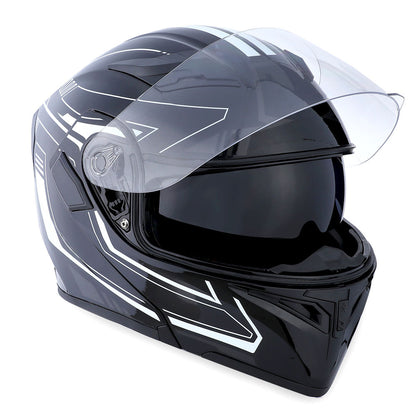 Motorcycle Modular Full Face Helmet Flip Up Dual Visor Inner Smoked Shield Lightweight Aerodynamic Thermoplastic Shell Removable Washable Interior for Men Women, Multiple Colors S M L XL