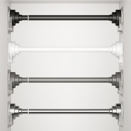 Tension Rod Stainless Steel No Drill - Adjustable Curtain Rod for Wardrobe Bathroom Bedroom, Clothes Drying Rod, Multiple Sizes & Colors