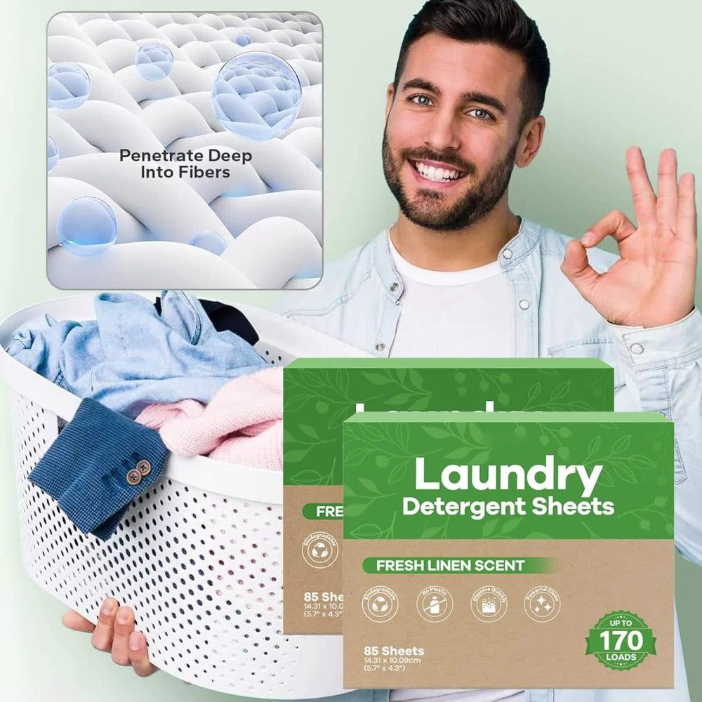 Birkie Fresh Linen Laundry Detergent Sheets, 85-Sheet Cartons with Single or Multipack Options