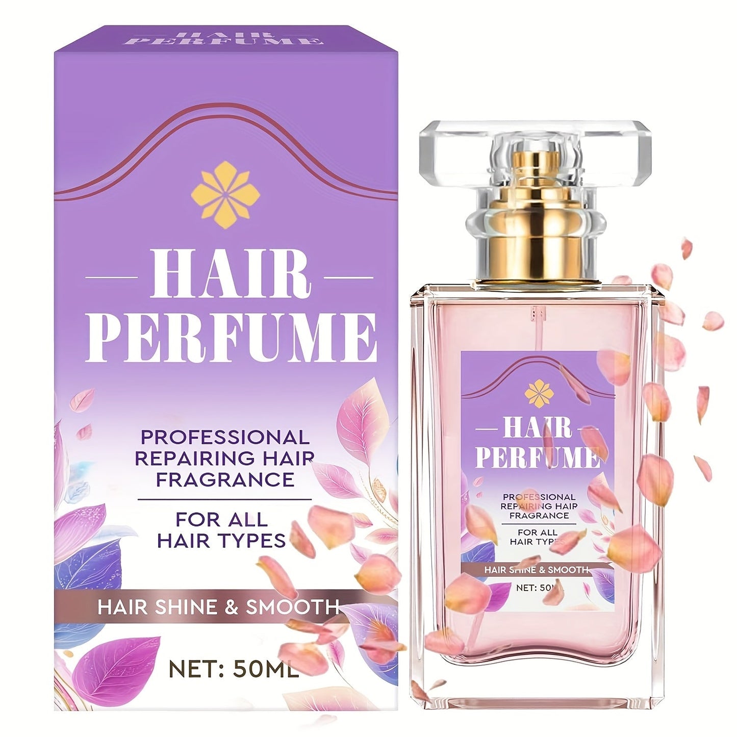 Alcohol-Free Hair Perfume Spray for Women with Squalane & Pheromone Floral Scent — Nourishing Hydrating Hair Shine Oil Mist, Long-Lasting Sweet Fragrance, 50ml