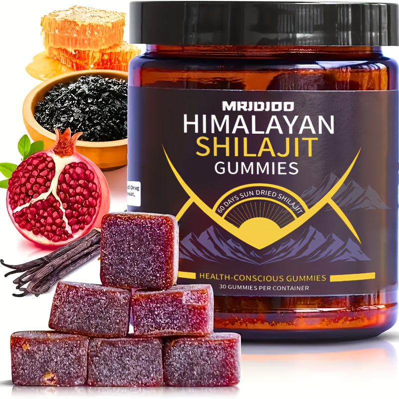 Herbal Supplements with Himiyer Label, Shilajit Fulvic Humic Acid and Manuka Honey Gummies, 30 or 60 Count