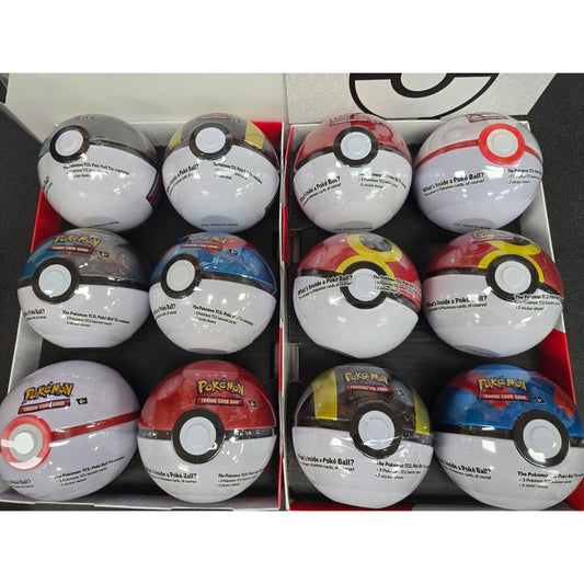 Trading Card Game Random Ball-Shaped Tin with Three Booster Packs and English-Language Contents