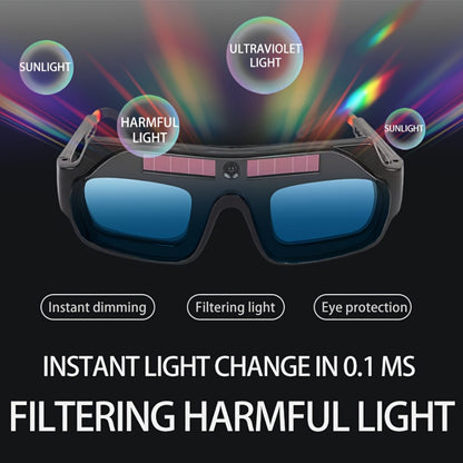 Auto-Darkening Welding Goggles True Color Lens – Anti-Glare Safety Glasses for TIG MIG MMA Plasma Welding, Photochromic Flame-Retardant Fiberglass Frame, Lightweight with Elastic Headband