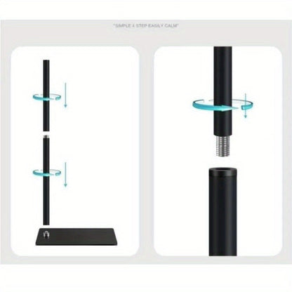 Floor-Standing Phone and Tablet Holder with Articulating Arm, Rotating Clamp and Exact 68.9-Inch Option