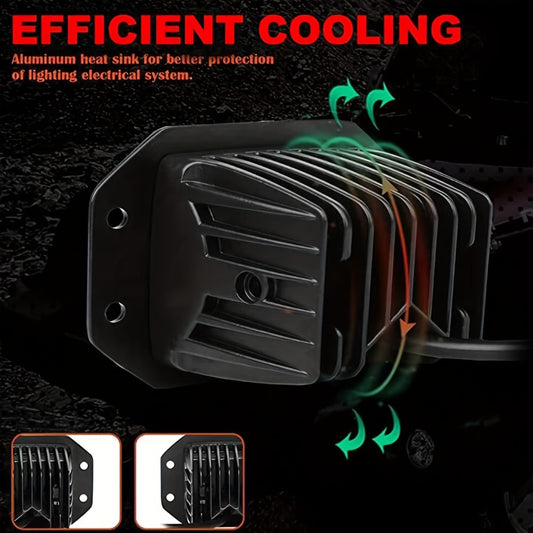 LED Pods 5 Inch 40W Flush Mount Off Road Work Lights - 2 Pack 12V 24V Spot Flood Combo Driving Lights for Truck SUV ATV Jeep 4x4 Pickup, Waterproof LED Light Bar Pods