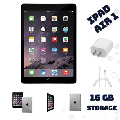 Refurbished iPad Air 1st Generation 16GB Wi-Fi Space Gray, 9.7" Retina Display Apple A7 Chip 8600mAh Battery, Fully Tested Very Good Condition Power Adapter Included – Apple iPad Air Refurbished