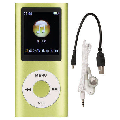 Slim MP3 Player with 64GB Card Support, 1.8-Inch LCD, Earphones and Cable in Silver, Black, Blue or Green