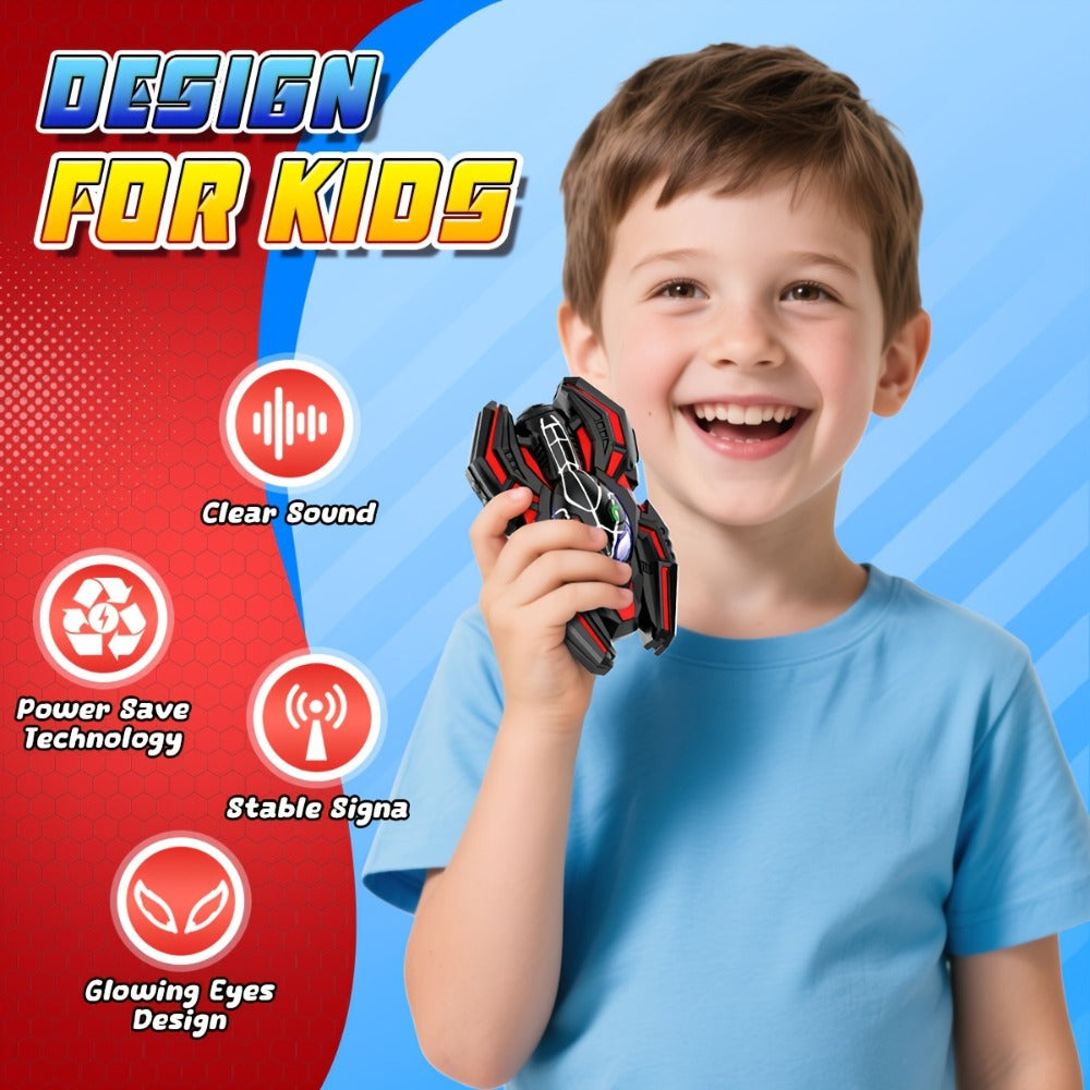 Spider Walkie Talkies for Kids – Long Range Outdoor Toy for Boys & Girls Ages 3-8, Camping Hiking Adventure Gift, 1-Pack & 2-Pack, Red Black & Pink
