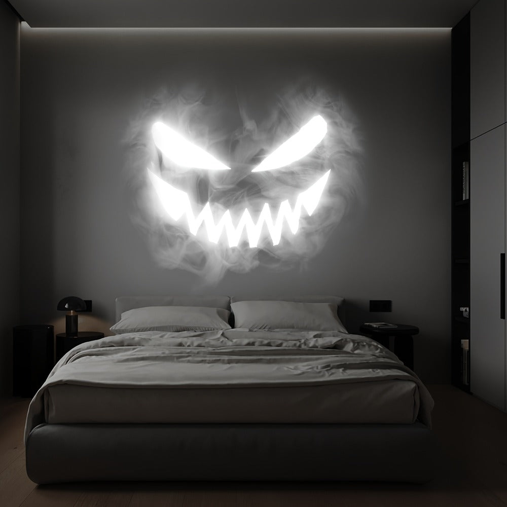 Smoke Face Projection Lamp Color-Changing LED Night Light – 360° Rotatable Ambiance Projector, Adjustable Brightness, USB Rechargeable, Multi-Mode Button Control for Bedroom Wall & Ceiling Decor