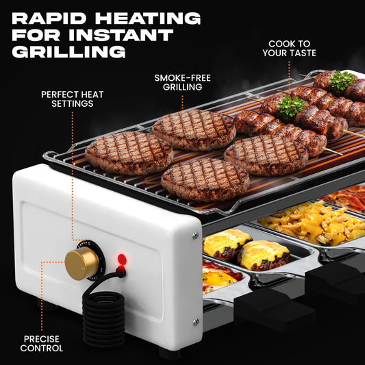 Sausage Grill 4-in-1 Multifunctional Electric Hot Dog Roller – Non-Stick Countertop Cooker with Adjustable Temperature, Detachable Panel, Silicone Oil Brush & Grill Holder – Easy Clean, Kitchen & Dorm Use