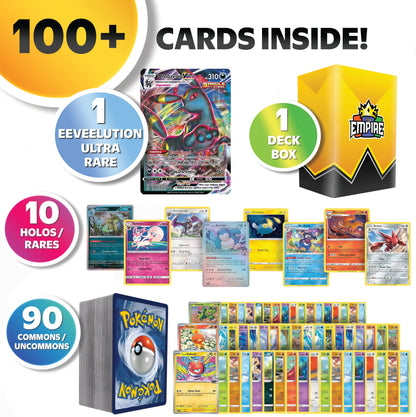 Trading Card Game 100-Plus Character Evolution Assortment with Included Yellow Storage Box