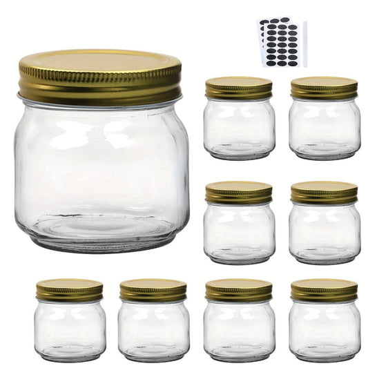 Mason Jars 8oz Glass Jars with Lids – 9/18/27/36 Pack Regular Mouth Canning Jars for Storage, Spices, Jelly, Jam, Honey & Caviar | Dishwasher Safe Spiral Lid Kitchen Storage Containers Set