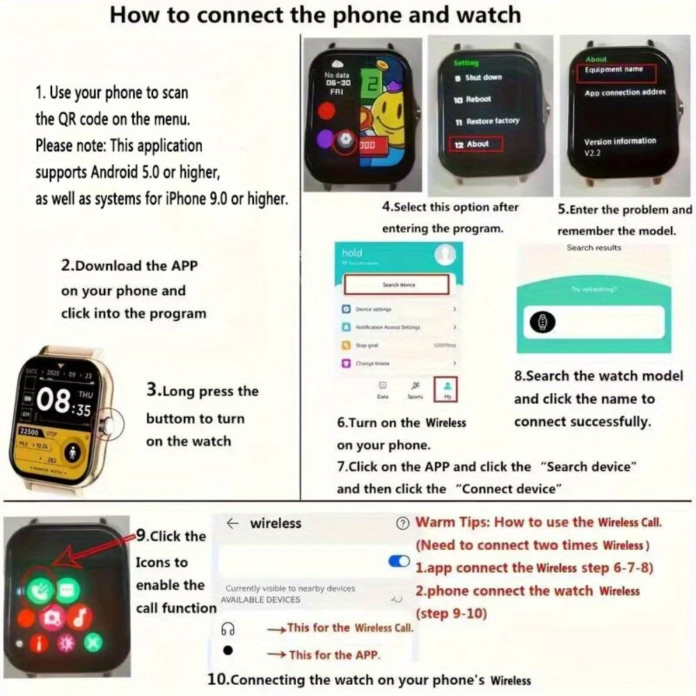 Smart Watch 1.83-Inch Full Touch Display with Bluetooth 5.0 Calling, Music Control and Four Metal Colors