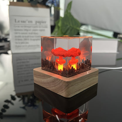 Mushroom Cloud Night Light – USB Powered LED Atomic Bomb Glow Lamp, Sci-Fi Desktop Decoration Art Piece, Unique Gift for Nuclear Enthusiasts, Bedroom Living Room Office Decor